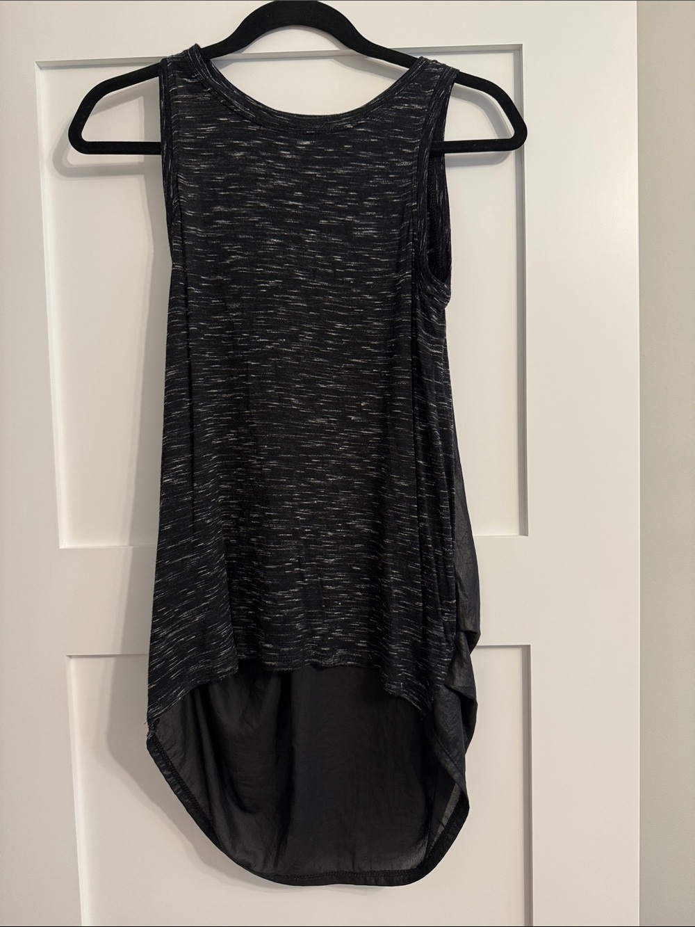 BCBGMaxAzria Black and White Space-Dye Tank Top